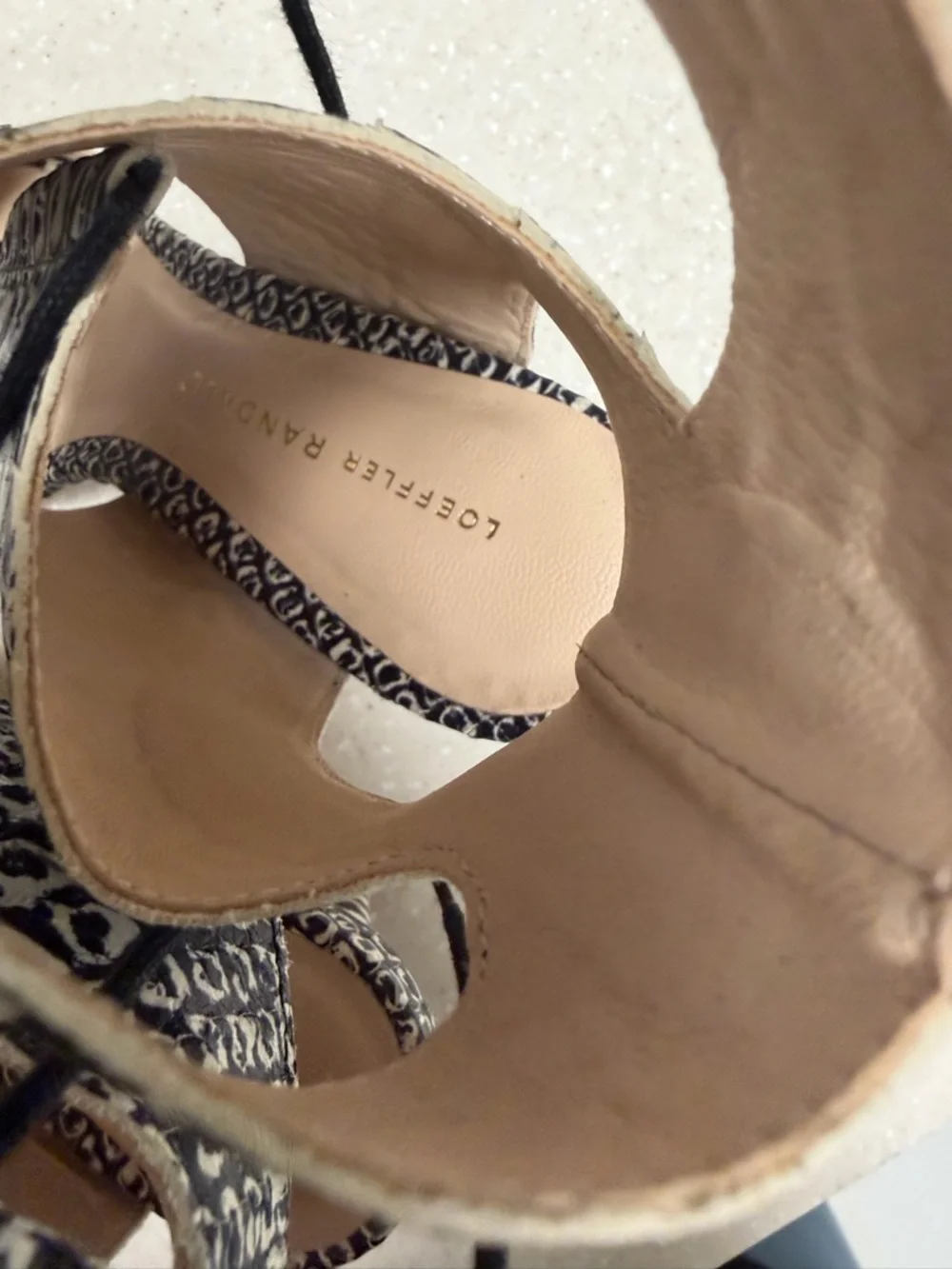 Loeffler Randal Anaconda Scarlet Heel‎ Size 8